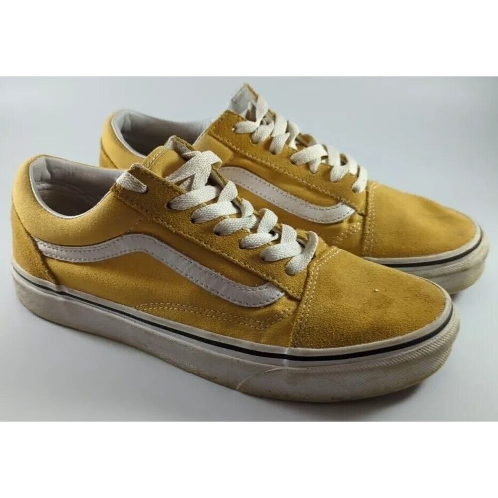 Vans Old Skool Shoes Low Top Skateboarding Sneakers Yellow Off the Wall 7 Women